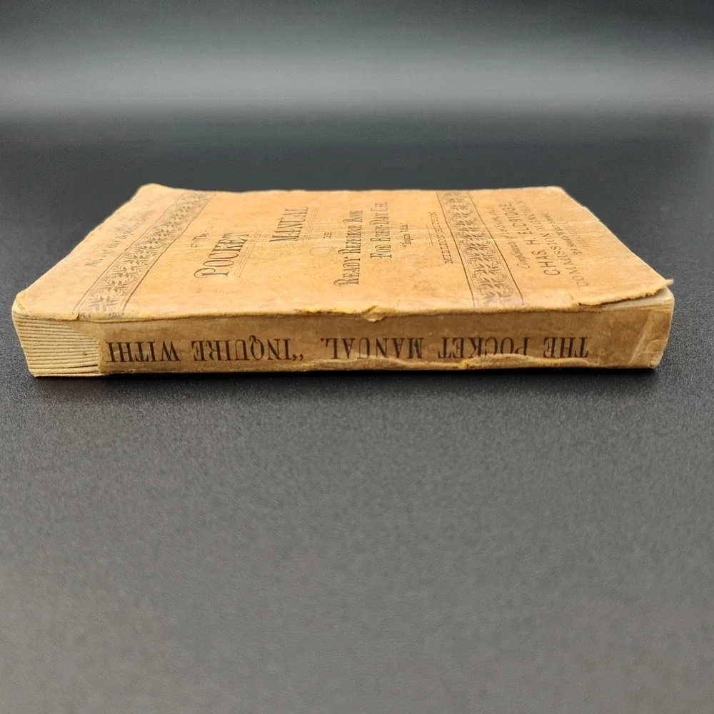 1890's Pocket Manual Ready Reference Book Rare VTG PAPERBACK SEE‎ BB33.1GU3303
